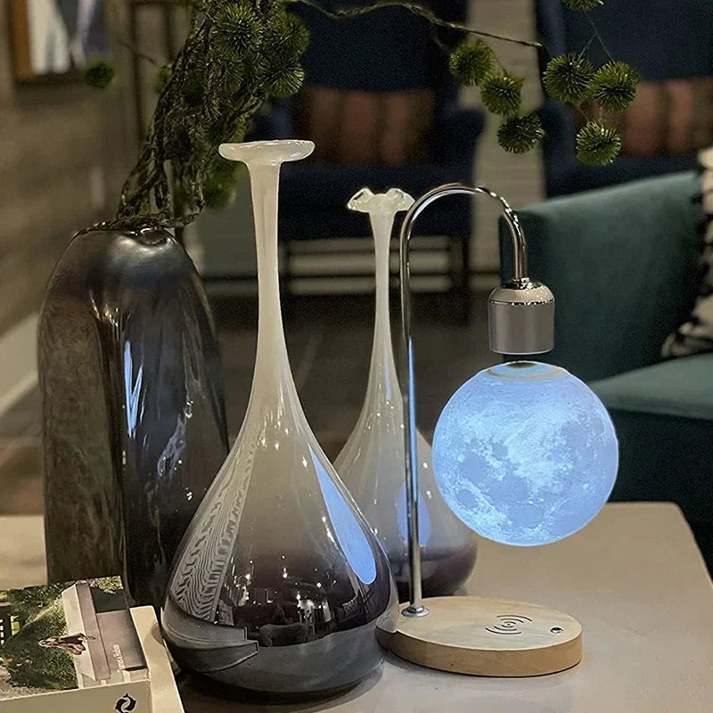 Levitating Wireless Charger Moon Lamp