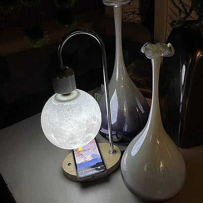 Levitating Wireless Charger Moon Lamp