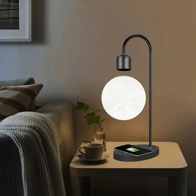 Levitating Wireless Charger Moon Lamp